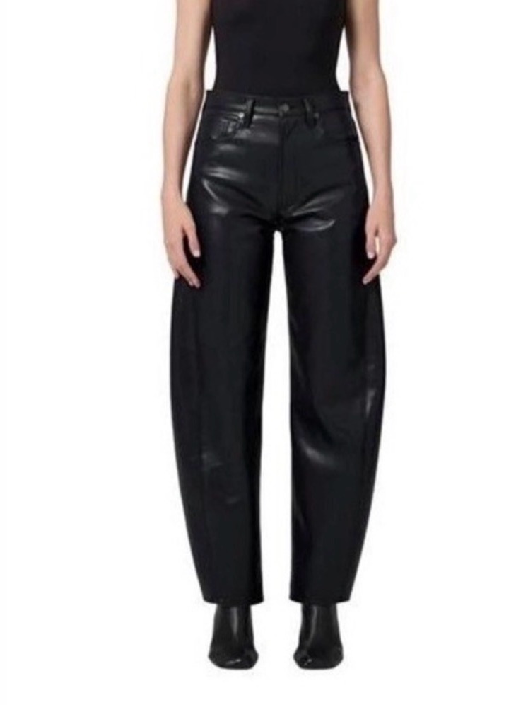 Agolde Luna Black Faux Leather Pants